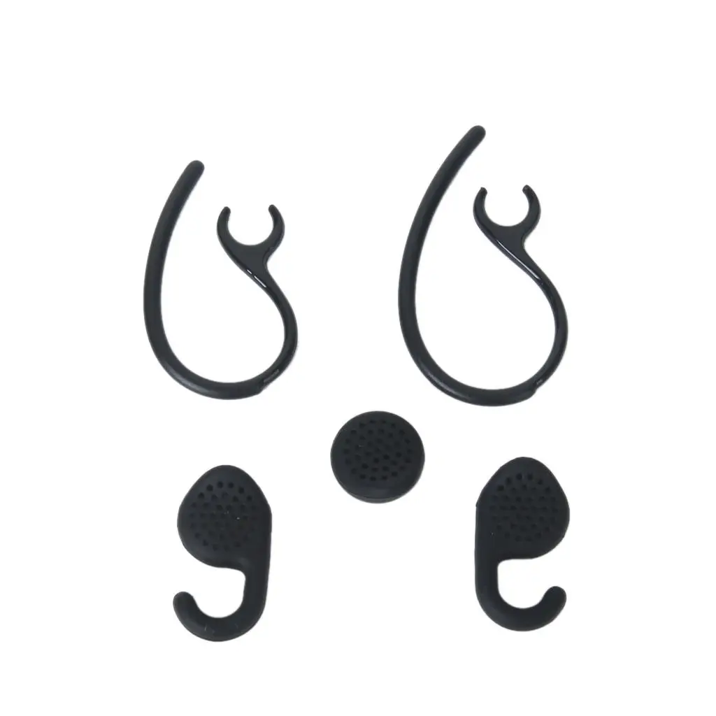 Black Gel Ear bud earbuds tips and loop earhooks for / 2 Headset