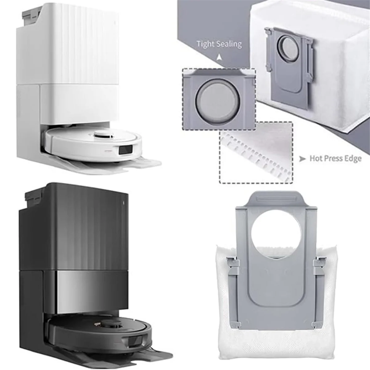 16 Pack Dust Bags for Roborock Q Revo Robot, Qrevo MaxV, S8 Max Ultra, S8 MaxV Ultra Robot Vacuum Bags Replacement Parts#ABLE