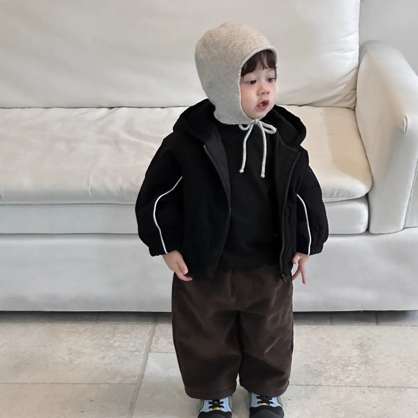 children's-thick-warm-hooded-coat-winter-2025-new-korean-version-children's-clothing-baby-winter-clothing-boys'-plush-set