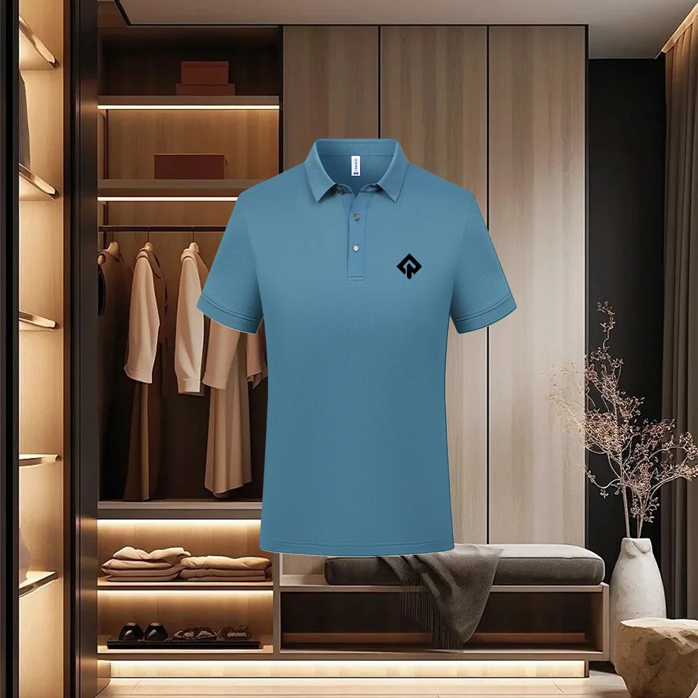 Golf New Men's Summer Short-Sleeved Lapel Polo Casual Breathable Comfortable Polo Shirt Solid Color High-Quality Men's T-Shirt T