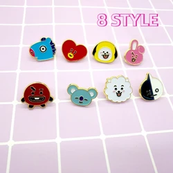 BT21 Anime Peripheral Brooch Kawaii Jewelry Badge Cute Cartoon Clothing Accessories Birthday Gift Backpack Enamel Pin Decoration