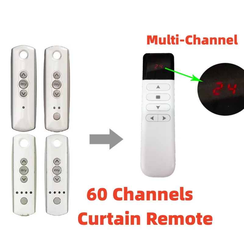 For  4 Pure 433.42MHz Curtain Remote Control 5 Channels 1 Pure Replacement 1810633 1810632 1810632A 1810631 Window Remote