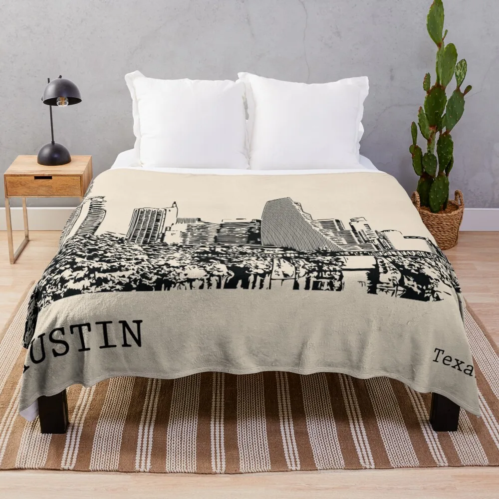 

Austin Texas Throw Blanket Outdoor Soft Blanket for Picnic Beach Camping