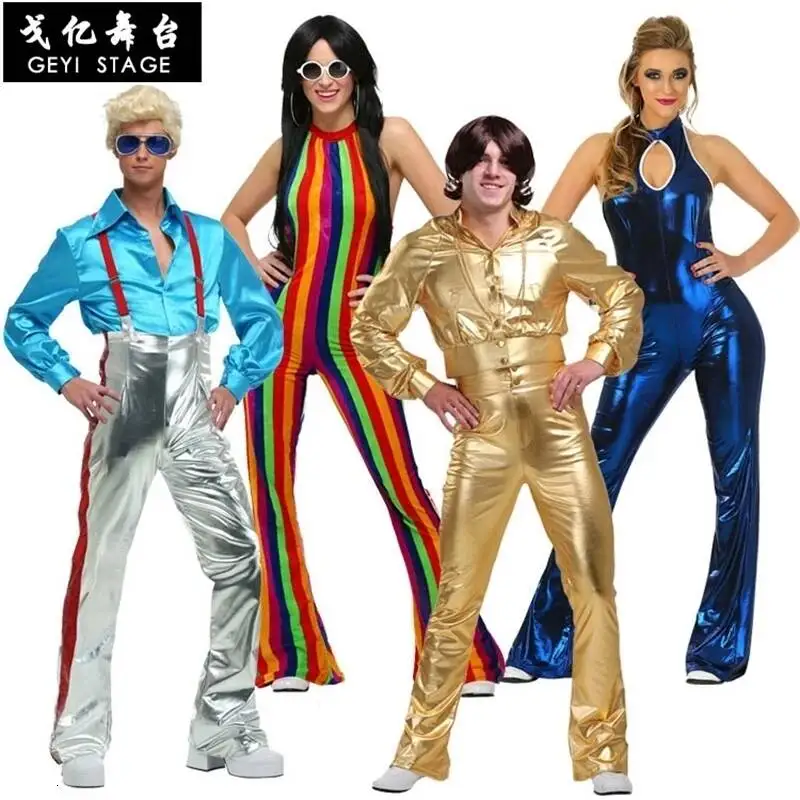 Fever Night After Night Dancing Disfraz de baile disco de los años 80 vestido como disfraz de club de Halloween traje vintage para adultos