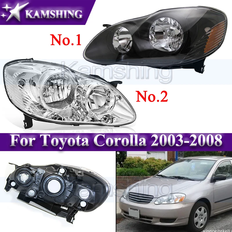 

Kamshing 1pair US Version Halogen Front Bumper Headlight For Toyota Corolla 2003-2008 Head Light Headlamp Head Lamp