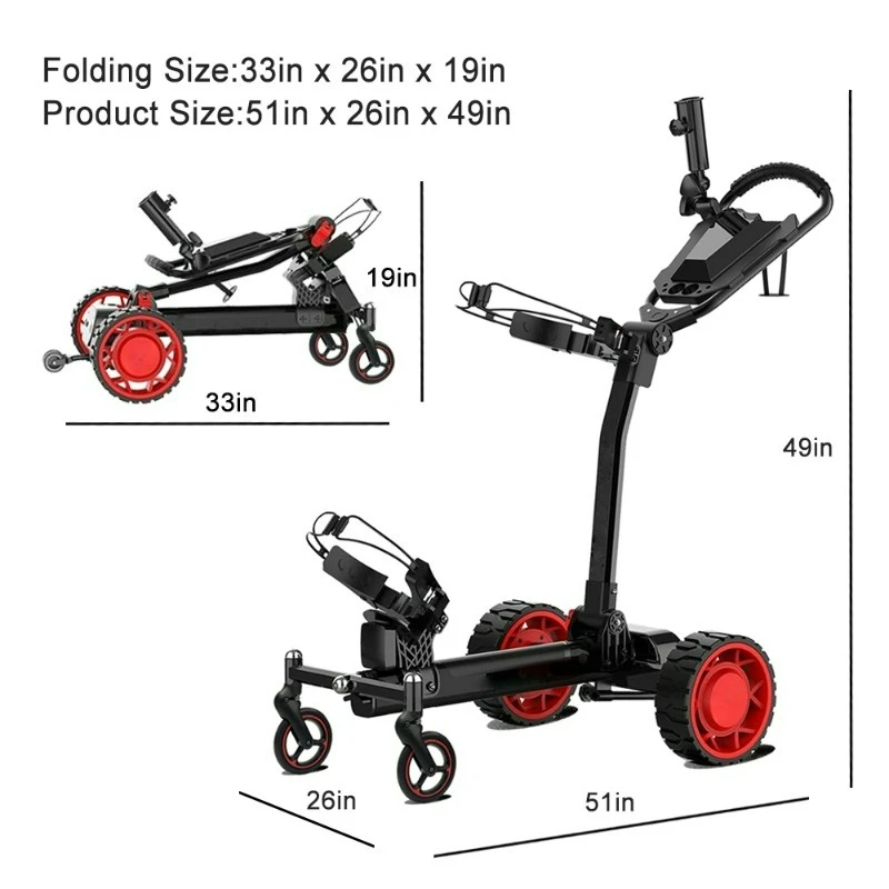 Follow Me Electric Golf Cart Remote Controlled Caddy Cart Advanced Tracking System Modern Protection