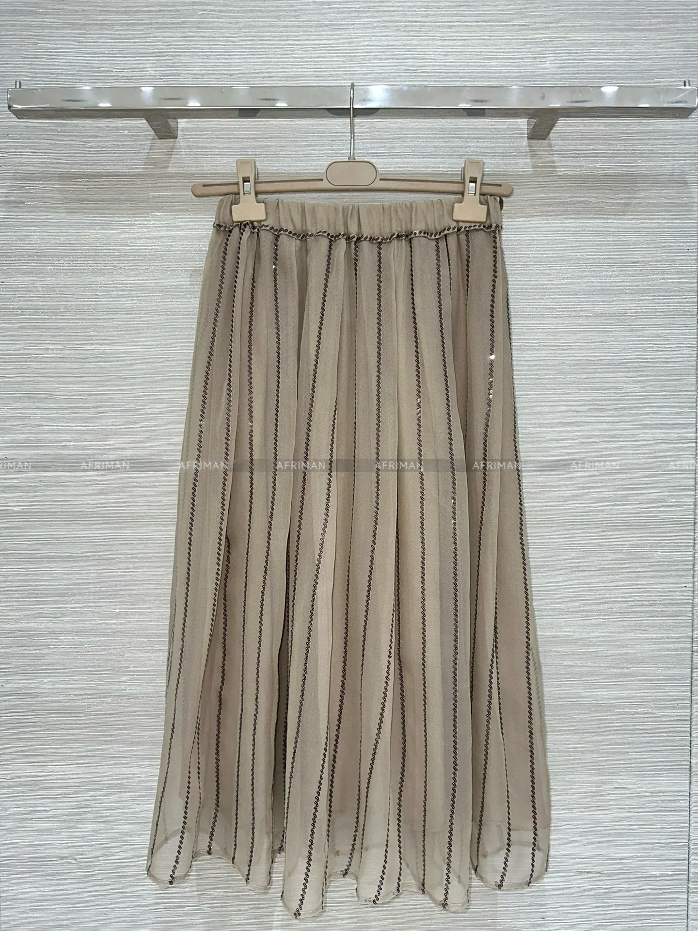 Femmes jupes plissées costumes paillettes perlées soie Organza chemise + taille élastique maille soie jupe longue ensemble