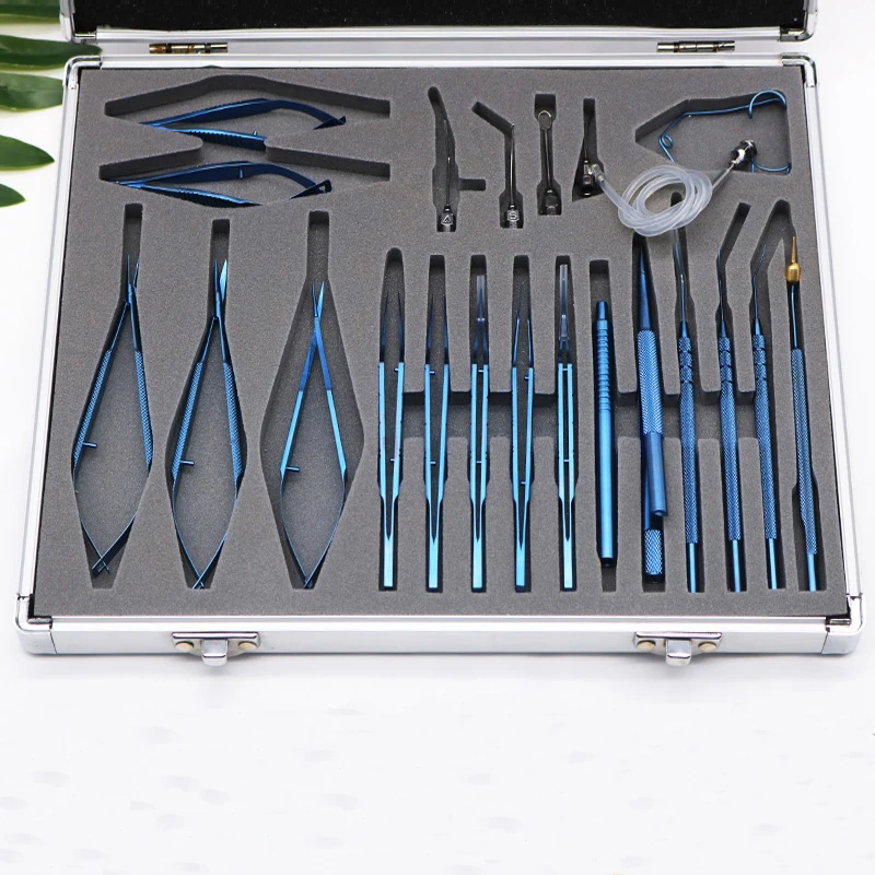 Ophthalmic microinstruments imported high-quality stainless steel titanium alloy 21 pieces of microinstruments set