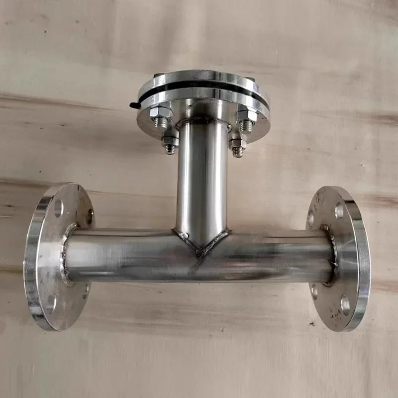 Filtro di tipo T, decontaminatore per tubi fognari diritti con flangia in acciaio inossidabile/acciaio al carbonio, grande flusso