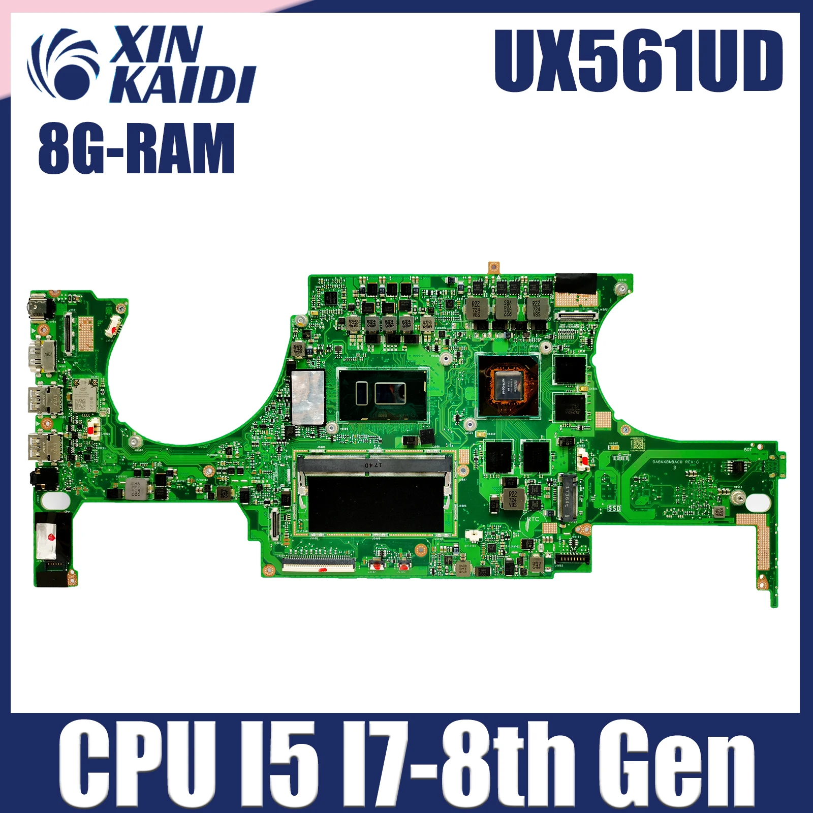 

UX561UD Notebook Mainboard For ASUS ZenBook Q535U Q535UD UX561U Laptop Motherboard CPU I5 I7-8th Gen 8G RAM GTX1050/V2G