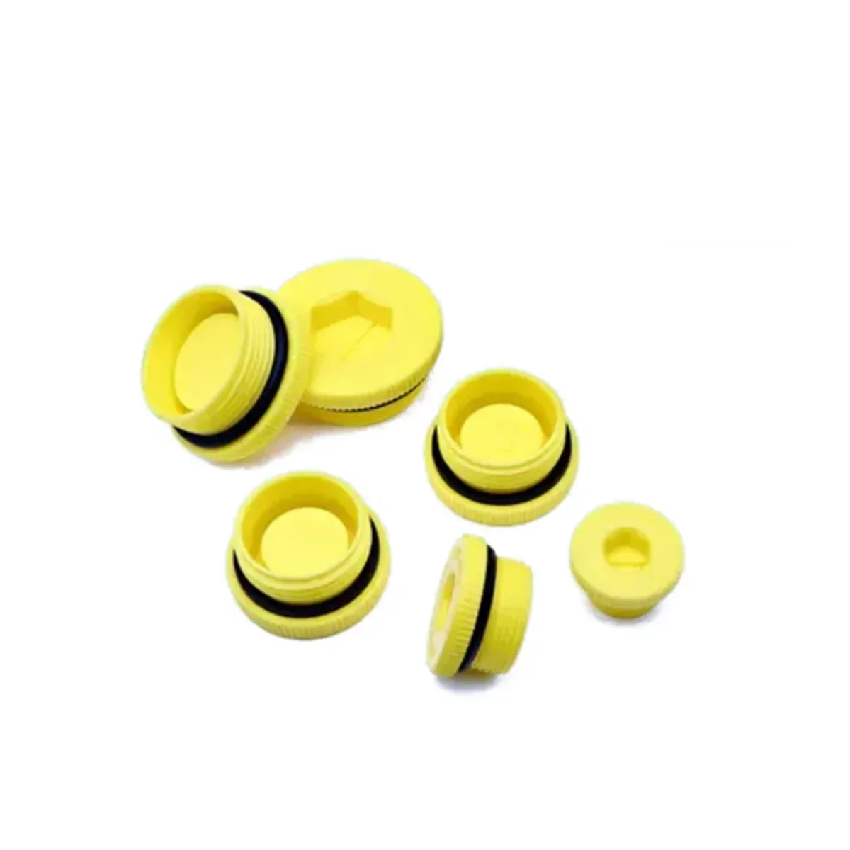 Yellow Hexagonal Plastic Threaded Cover Hydraulic Pump Cylinder Leak Proof And Leak Proof Sealing Plug