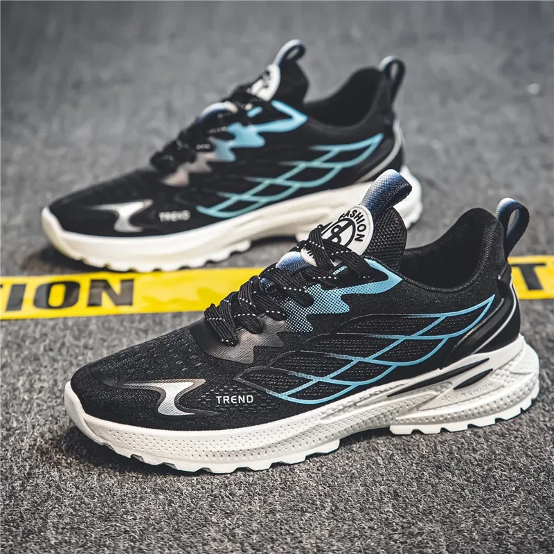 Sports Men's Shoes 2024 New Trendy Shock-absorbing Running Shoes for Teenagers, Junior High School Students, Casual Sports Shoes