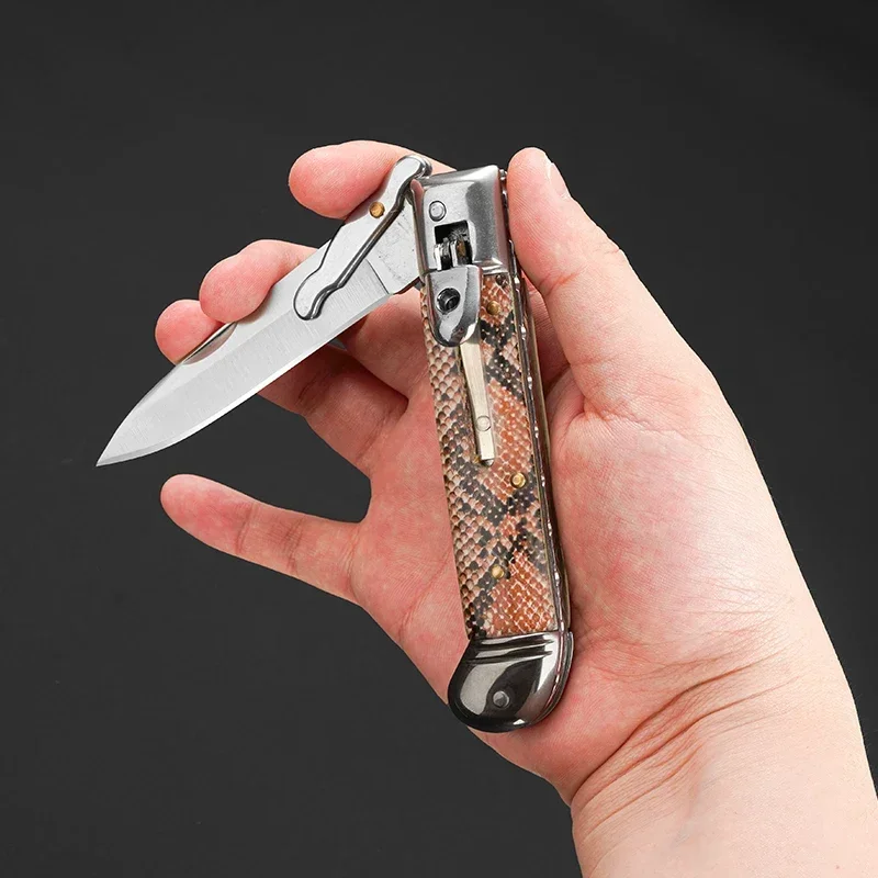 1pc，Outdoor camping folding knife, multi-function EDC knife, high appearance value box knife, stainless steel folding knife