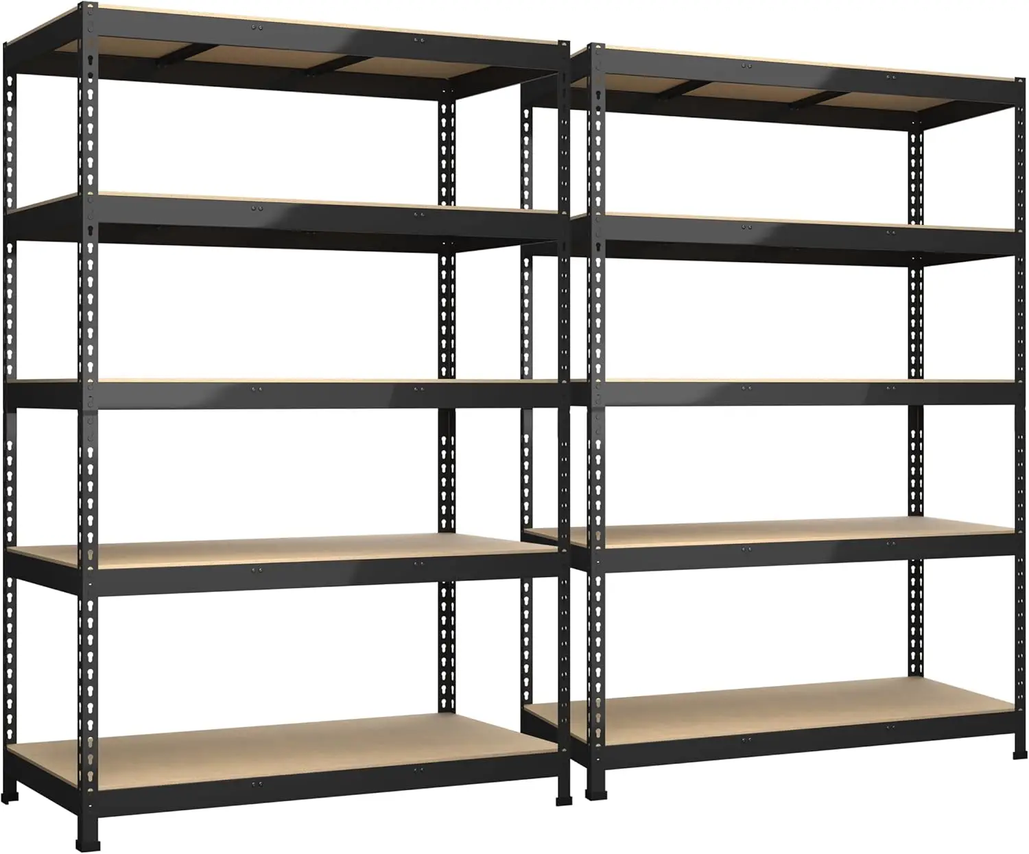 2 แพ็ค 48 "W x 24" D x 72 "H โรงรถชั้นวางของ - 5-Shelf Heavy Duty Shelving Unit, โลหะยูทิลิตี้จัดเก็บ Racks f