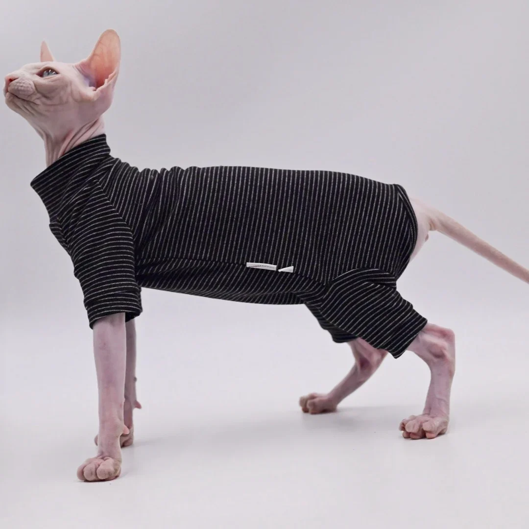 Cozy Four-Legged Cat Jacket for Hairless Breeds Cat Clothes for Sphynx Cats, Devon Rex Cats, Cornish Cats,Abbey Cats