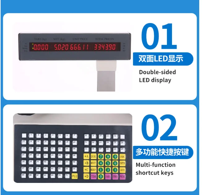 English barcode scale TM-30Ab Russian traditional label printing pricing English foreign trade 110V electronic scale
