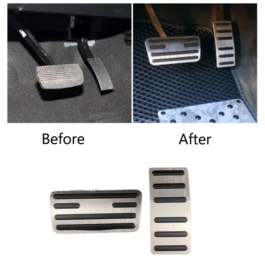 Eco-Friendly Aluminum Brake Accelerator Gas Pedal Cover For NISSAN NAVARA TERRA Xterra 2016+ Accessories, Anti Slip Foot Pedal P view 2