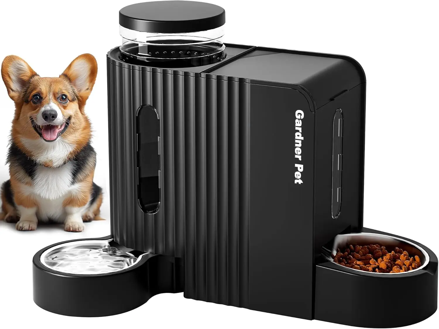 

1.8 Gallons*2 Dog Feeder and Water Dispenser Set, 2-in-1 Automatic 100% BPA-Free Feeder and Stainless Steel Water Dispenser