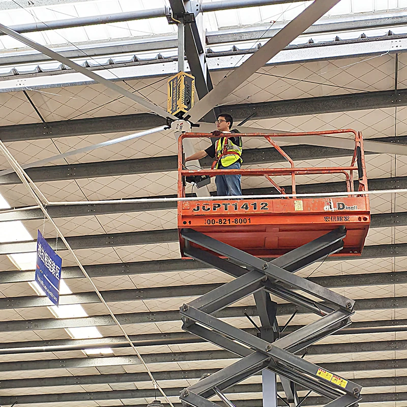 JULAI 7300mm 24FT Large Industrial PMSM Motor Hvls Industrial Ceiling Fans 5 Blades for Warehouse Workshop