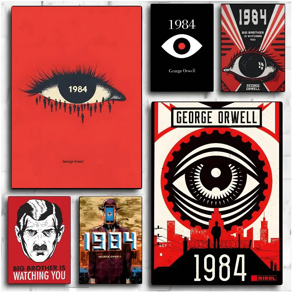 1984 G-جورج O-Orwell ملصق HD الفن لزجة جدار مقاوم للماء غرفة المعيشة المنزلي غرفة نوم بار الديكور الجمالي