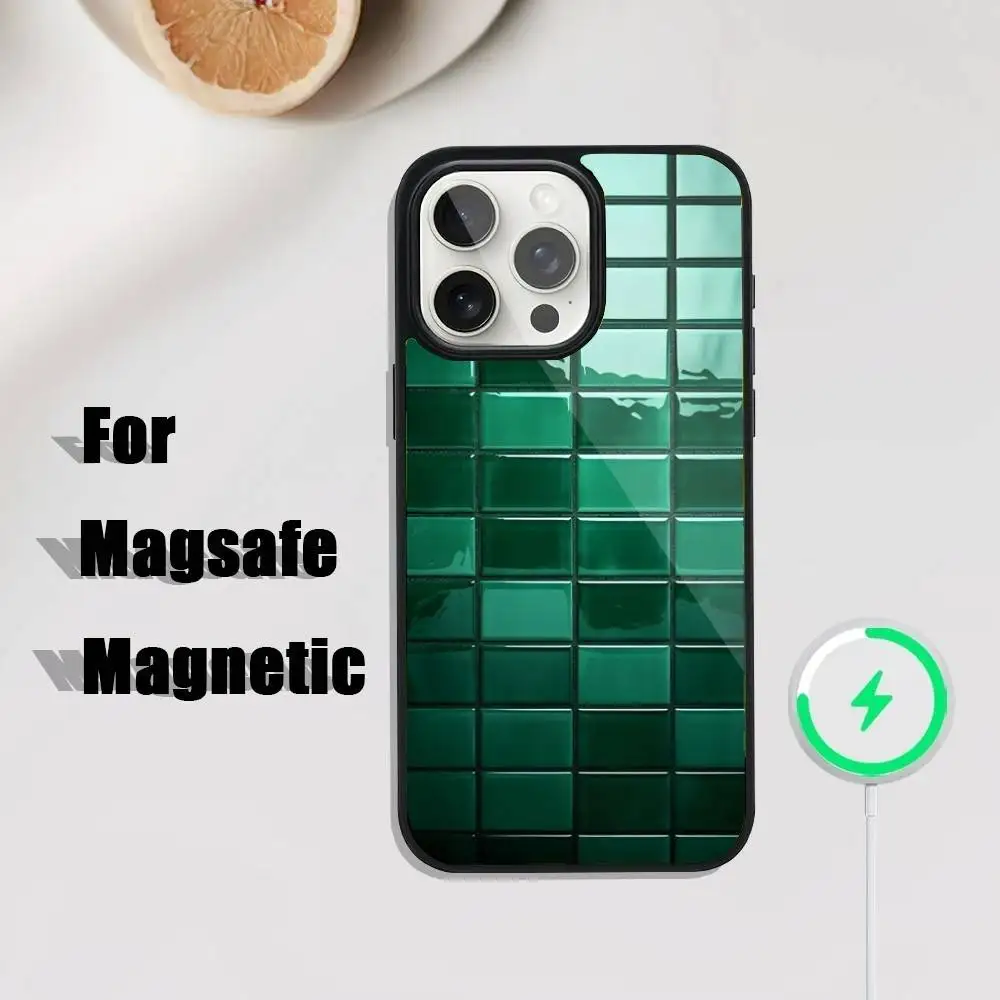 Capa de telefone com design de piscina externa vibrante iPhone 17,16,15,14,13,12,11,Pro,Max,Plus,Mini,SE4,E Carregamento sem fio magnético Magsafe