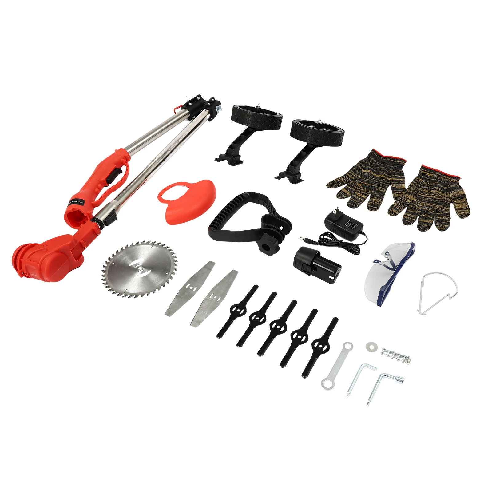 200W Cordless Grass Trimmer Battery Powered Grass Edger Weed Trimmer Mini-Mower