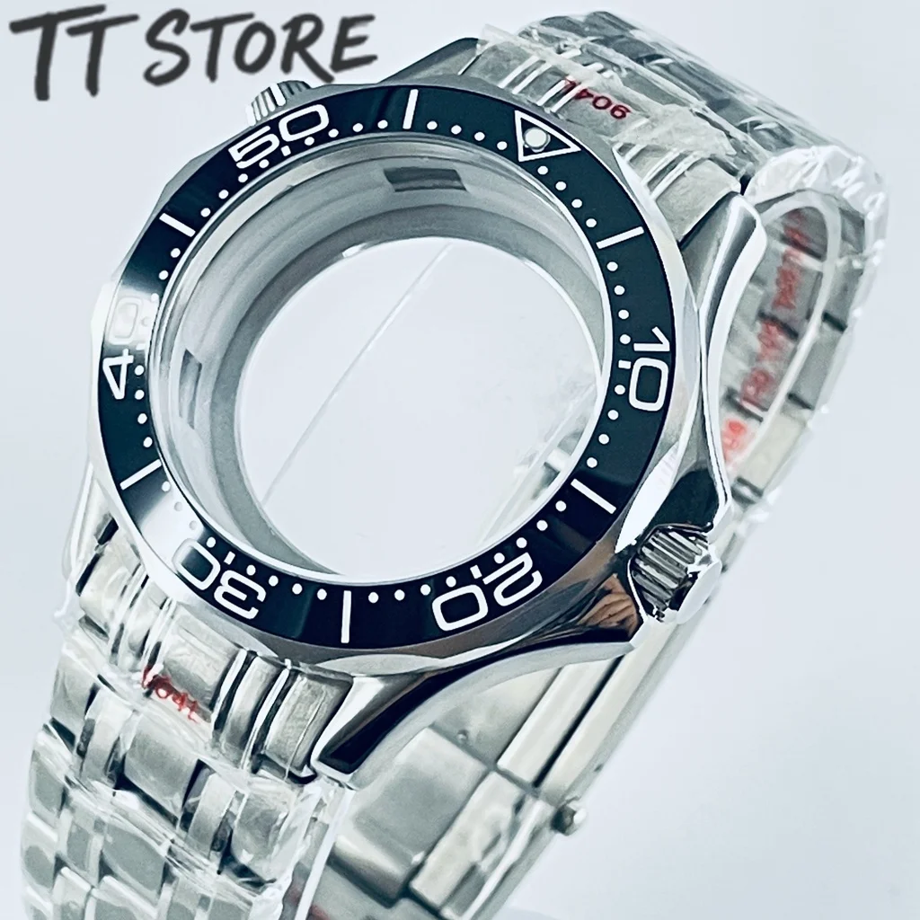 41mm Waterproof Watch Case with Stainless Steel Bracelet for Seamaster 300/600 NH35/NH36/NH34 Movement 31mm Dial Watch Parts