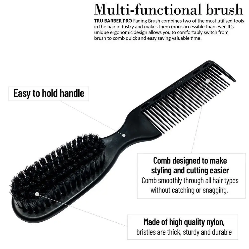 Double Sided Hair Beard Comb Men 2 In 1 Styling Comb Comfortable Bristle Half Tooth Design Multi-functional Grooming Comb