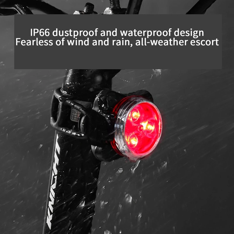 2 PCS Mountain Bike USB Charging Light Warning Light Red And White Bicycle Tail Light