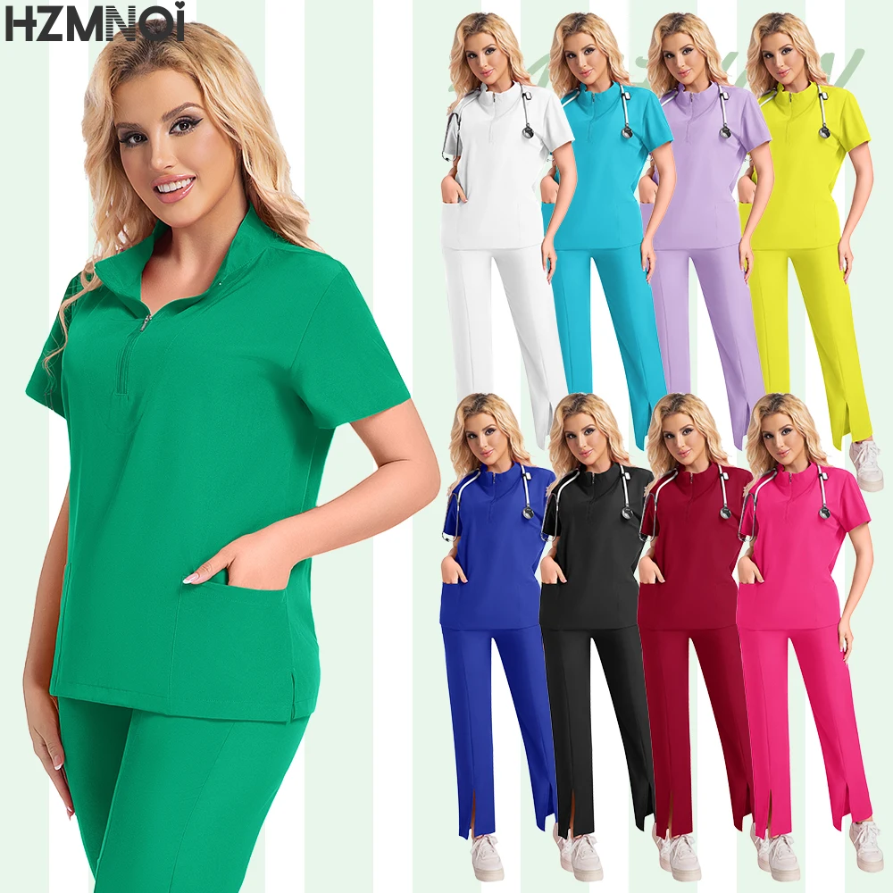 

New Nurse Uniforms Women Men Casual Jogger Pants Set Pharmacy Work Clothes Medical Hospital Doctor Nursing Uniform High-end Suit