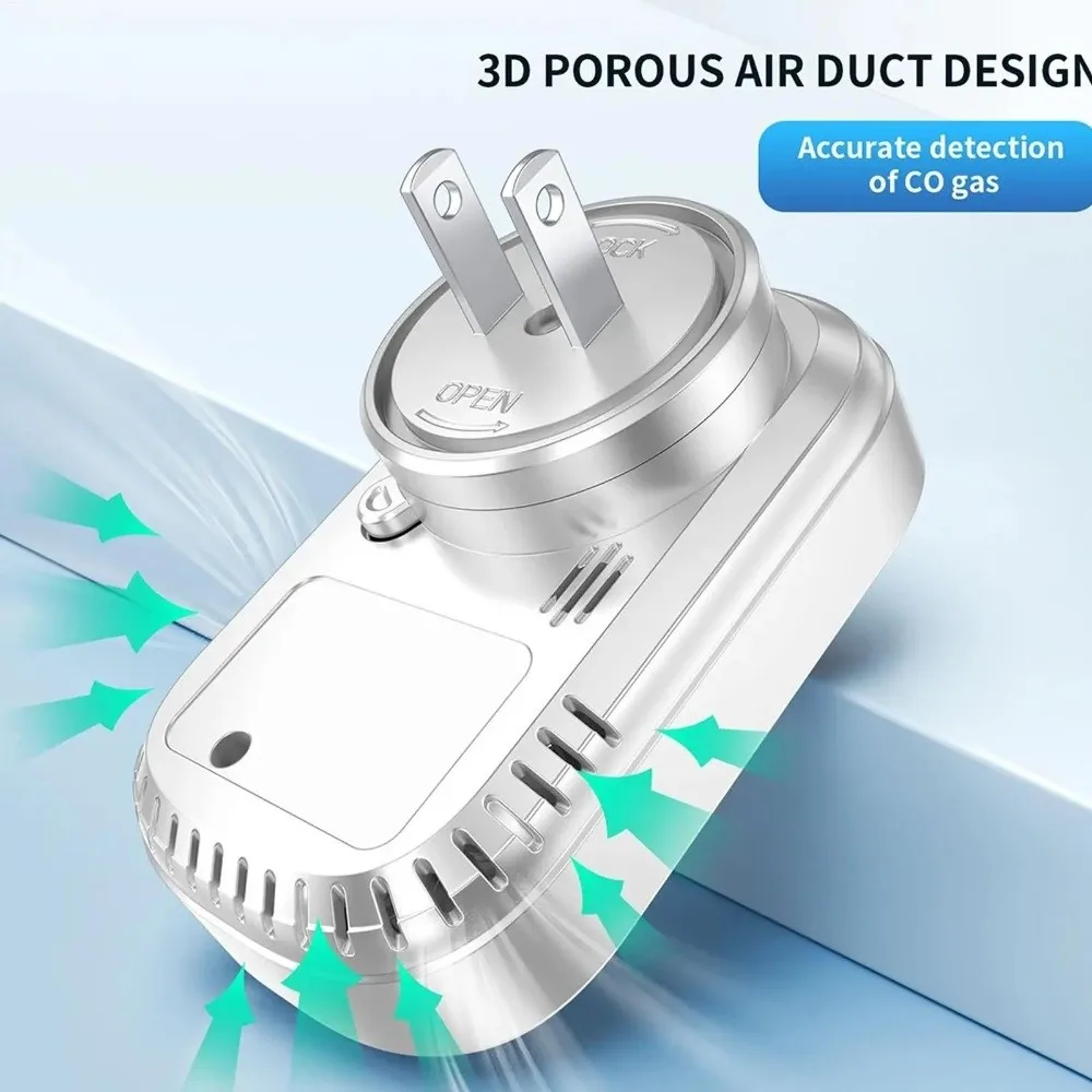 High Sensitivity Carbon Monoxide Detector Real Time Monitoring Large Screen CO Monitor Portable Temperature Humidity Detector