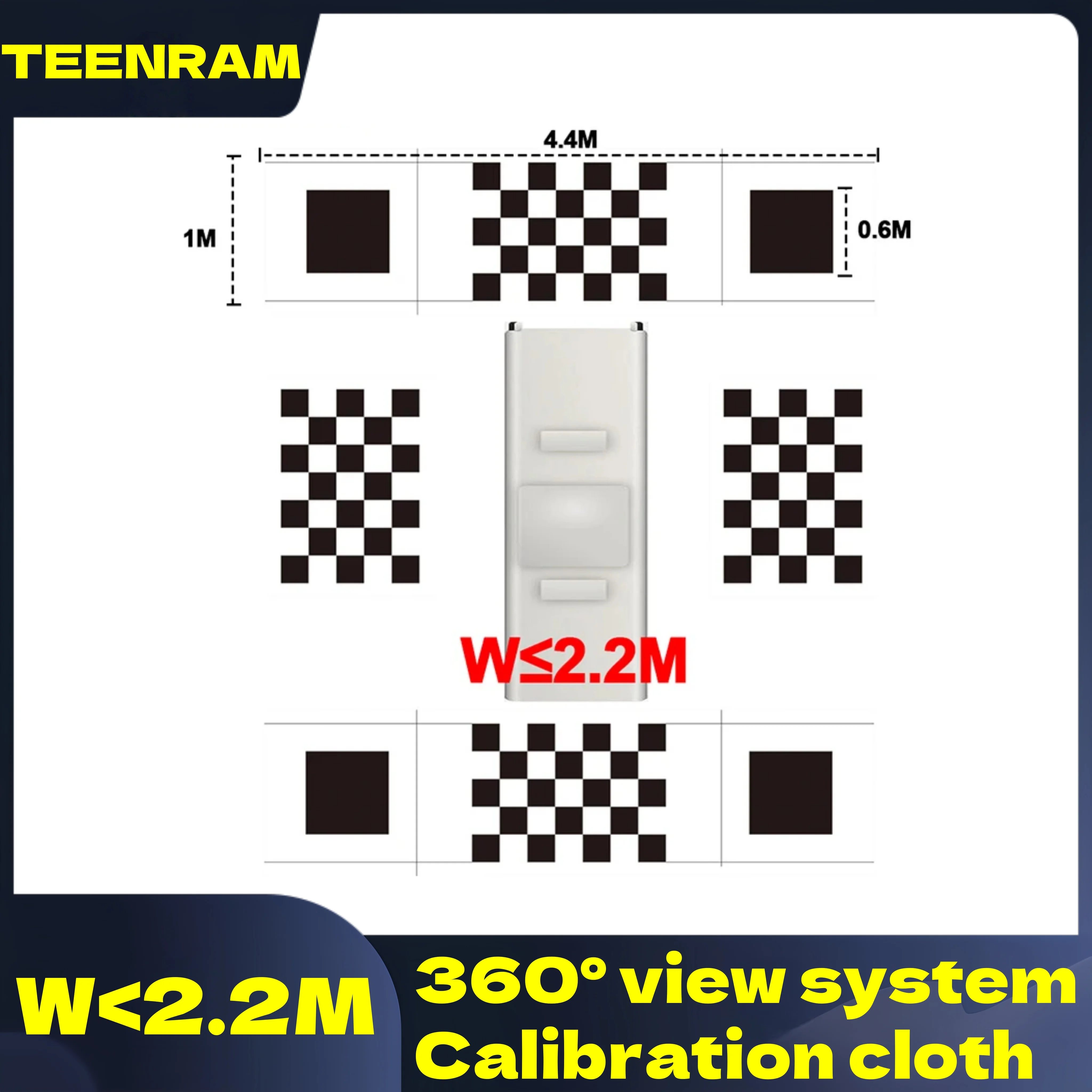 

TEENRAM Car Calibration Cloth For 360 Panoramic Camera System Debugging Calibration Cloth Sedan