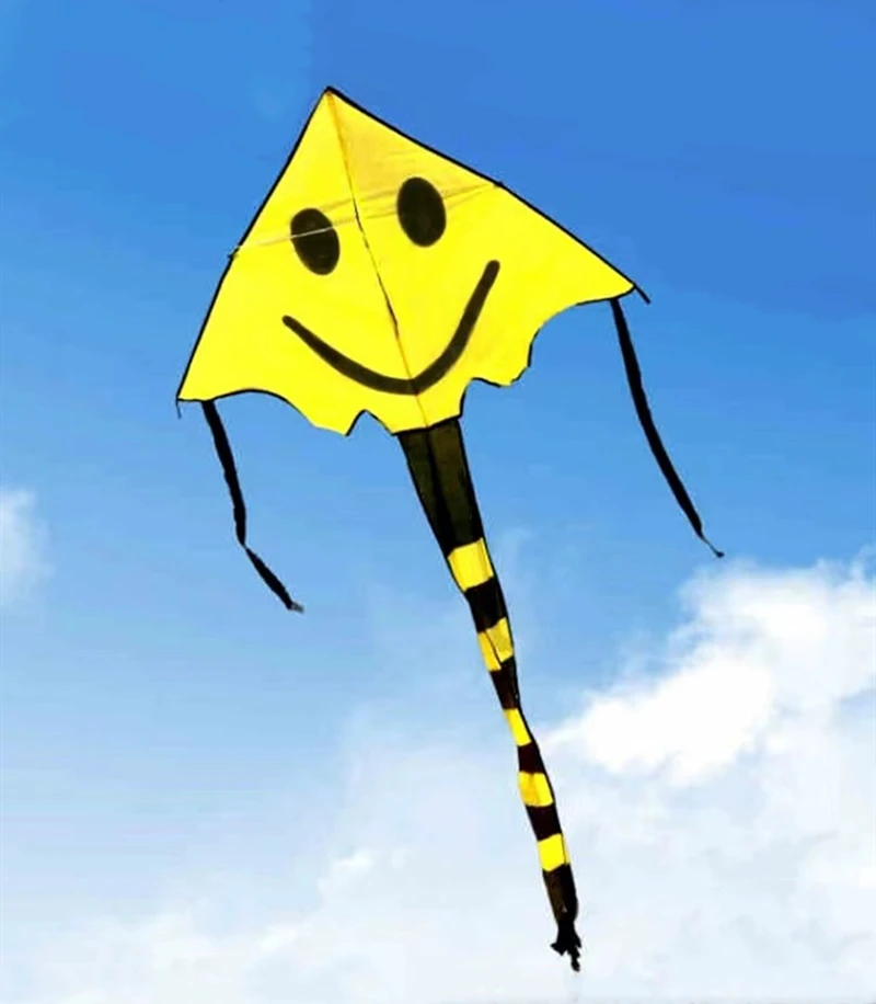 Grande rosto sorridente pipas voando crianças pipas carretel brinquedos ao ar livre ripstop tecido de náilon asa de pipa linha enrolamento jouer fácil barra de pipa