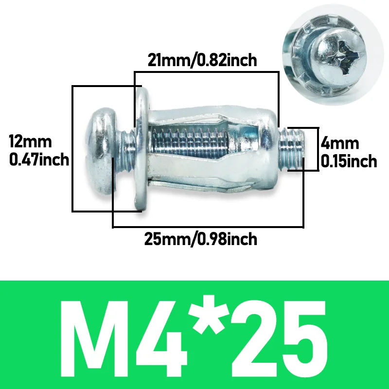 50pcs M4x25