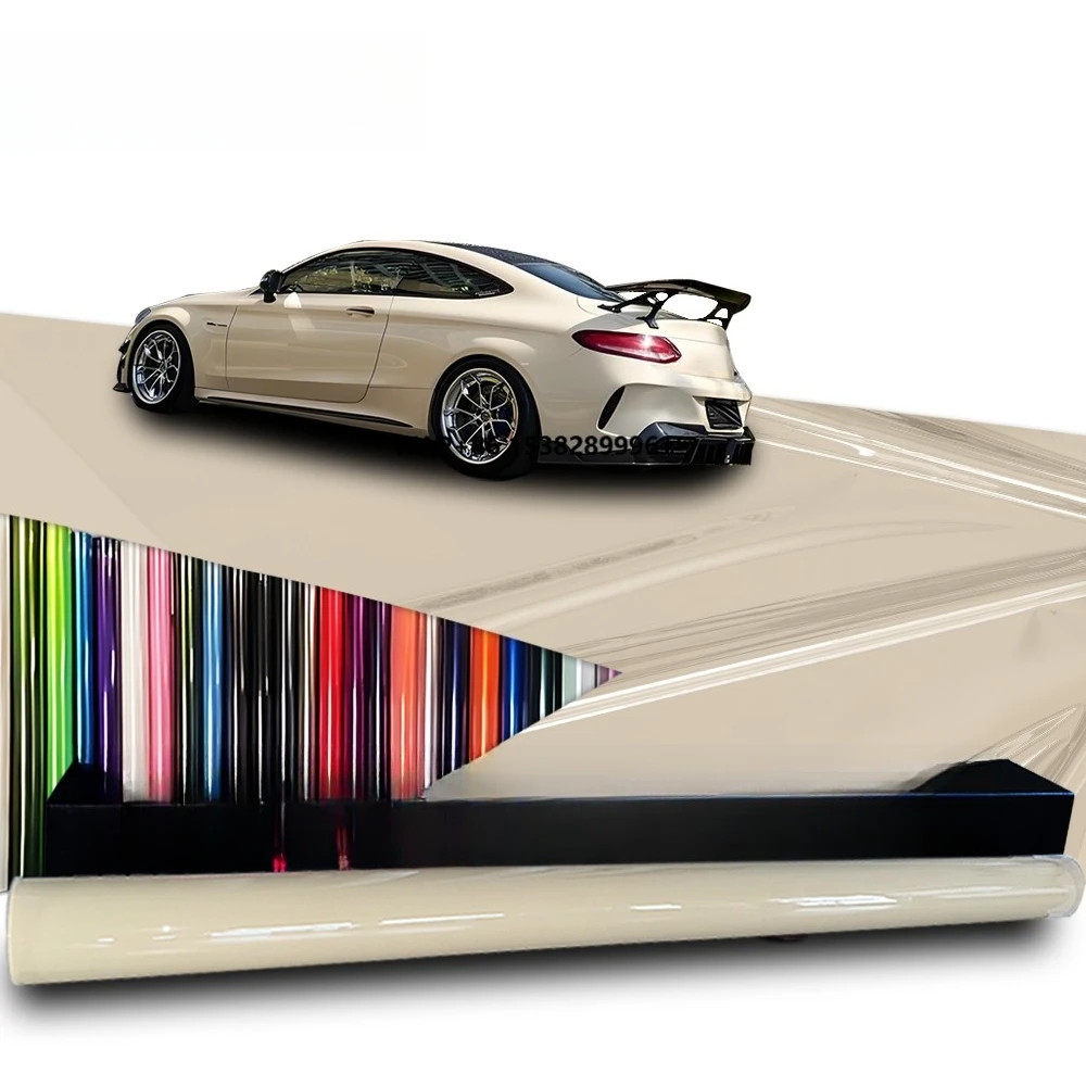 2025 Hot Sales Khaki Milan and Sunflower Yellow and Desert Yellow TPU Color Changing rainbow Chrome Car Vinyl Wrap