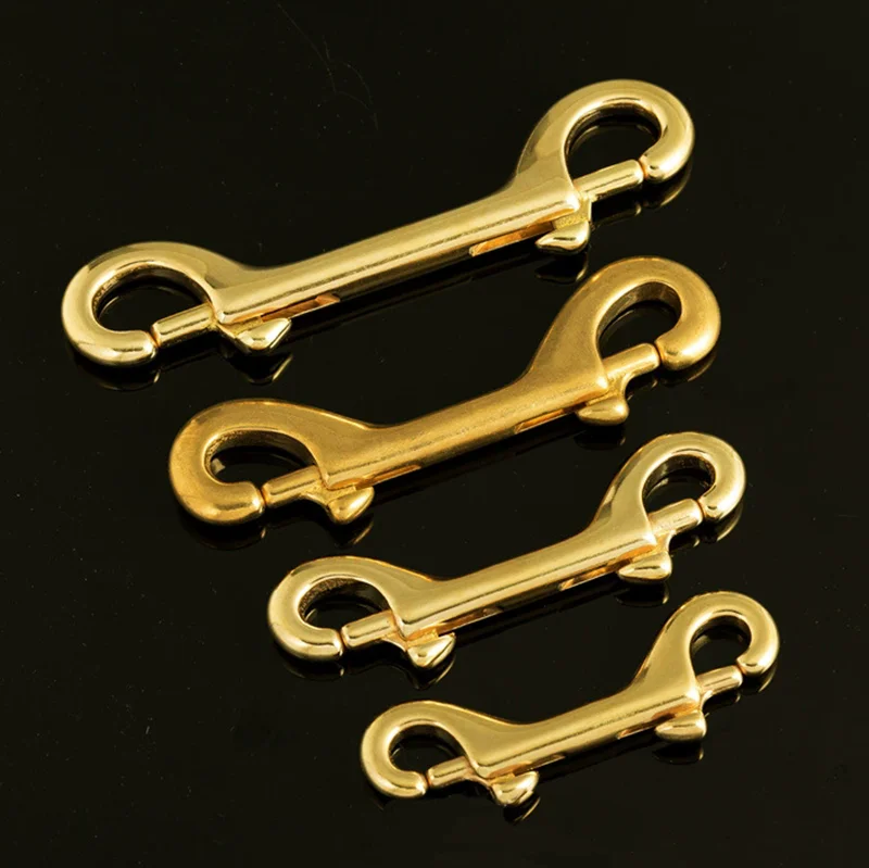 

1/2/5Pcs Solid Brass Buckle Double Ended Lobster Clasp Bag Straps Small Carabiner and Hook Dog Collar Snap Clips Sewing Supplies