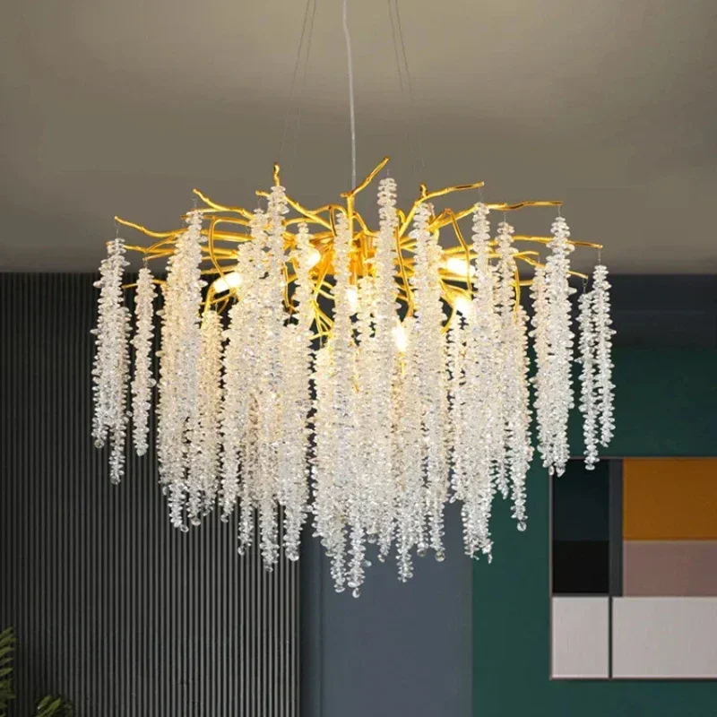

Nordic Tree Branch Lustre Crystal Led Lights Modern Dining Table Pendant Chandelier Modest Ceiling Lamps for Room Home-appliance