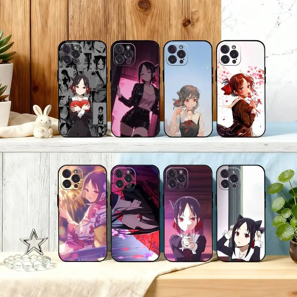 

R-Romantic Anime is War K-Kaguya-Shinomiya Phone Case For iPhone17 16 15 14 13 12 11 Pro Max Plus,5G Soft Black Case
