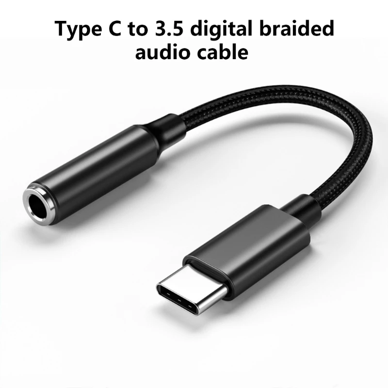 Type C to 3.5mm Auditory Cable, Digital Decoding Braided Cord for Music, Calls, and Control Wide Compatibility