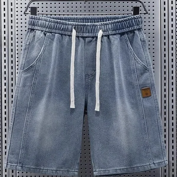 2025 New American Retro Men's Denim orts Summer Thin Loose Straight Five-Point Casual orts Youth Daily Wear Comfortable