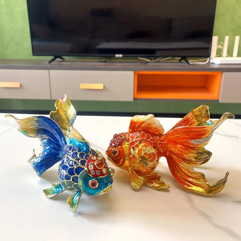 Every year more than enamel gold fish decorations living room wine cabinet TV cabinet decorations housewarming gifts