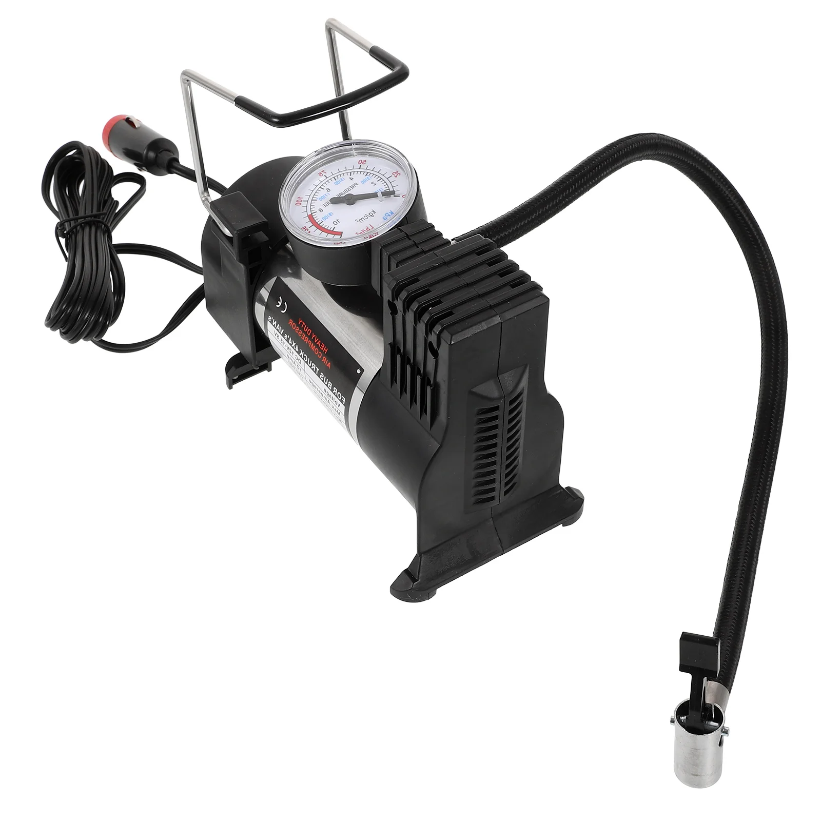 

Portable Car Tire Inflator Compressor Air Pump 140 Psi Wired Black Compact Electric Pumps Tires Accessories Vehicles Bicycles