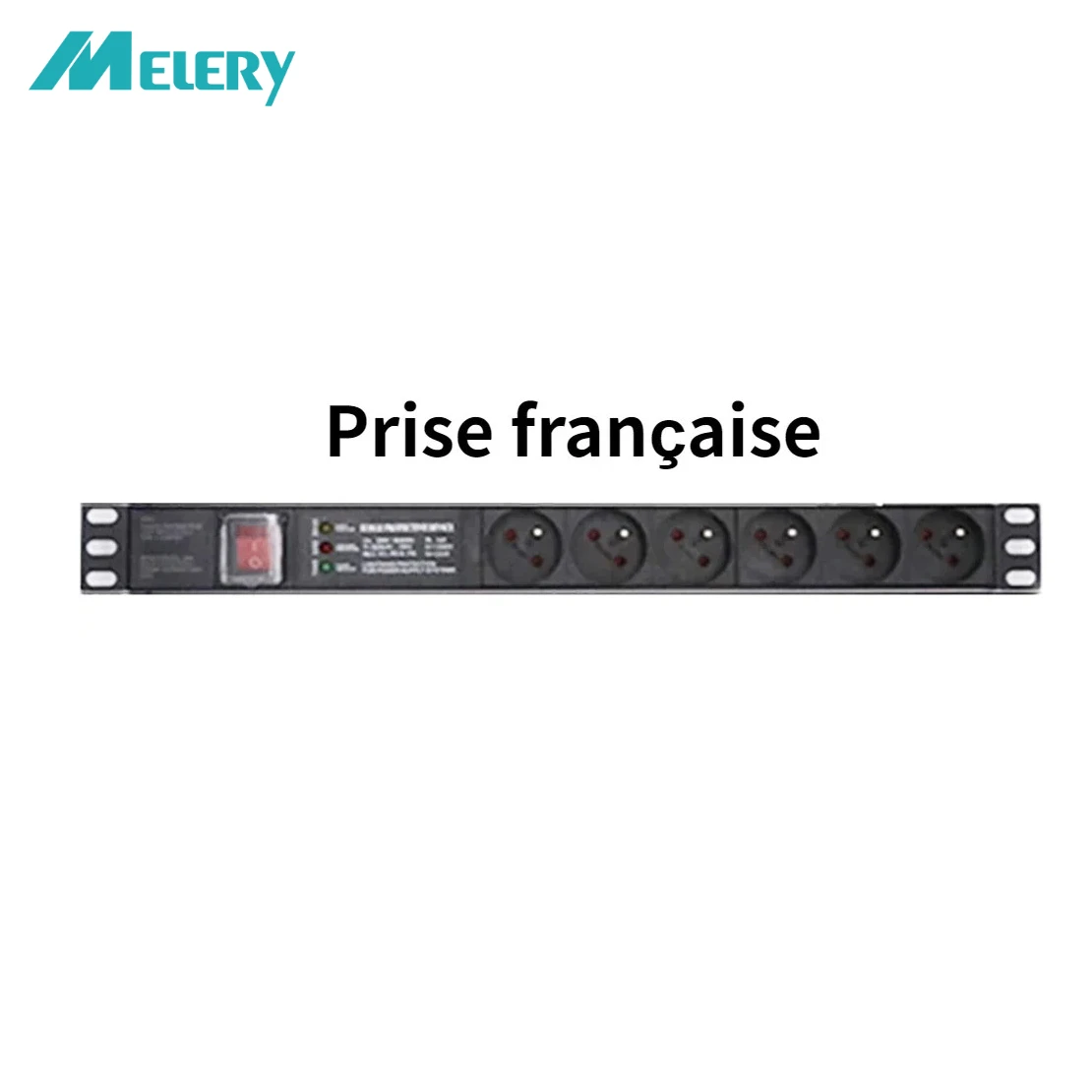 Melery Socket French Plug PDU Power Strip Distribution Unit Network Cabinet 6/8 Outlets Lighting Surge Protection Extension Cord