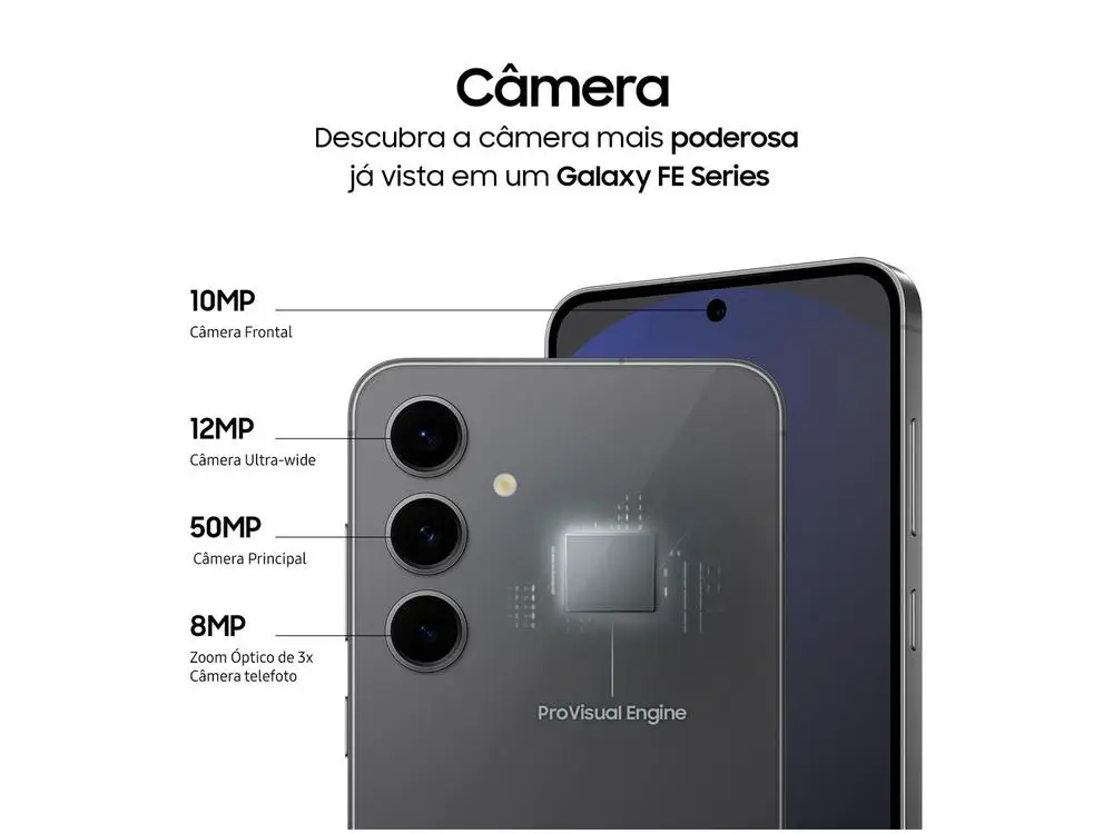 سامسونج-هاتف ذكي إصدار Galaxy FE من سامسونج ، 5G ، 8GB RAM ، جرافيت sfie ، كاميرا ثلاثية الصور + كاميرا 10 ميجا بكسل