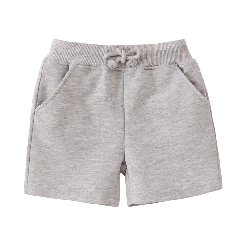 Little maven 2024 New Summer Clothes Baby Boys Kids Clothes Cotton Trousers Children\'s Clothing Solid Color Grey Short Pants