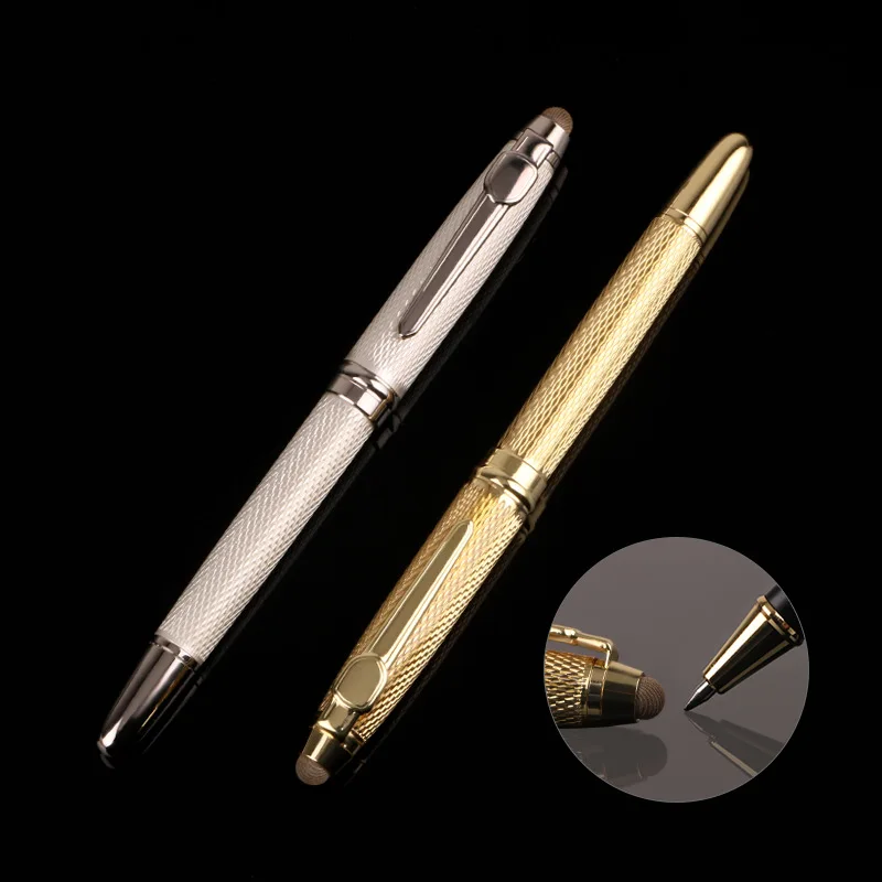 Luxury Metal Signature Multifunctional Touch Pen Gold Silver Signature Ball Point Pens Writing Stationery Business Office Gifts