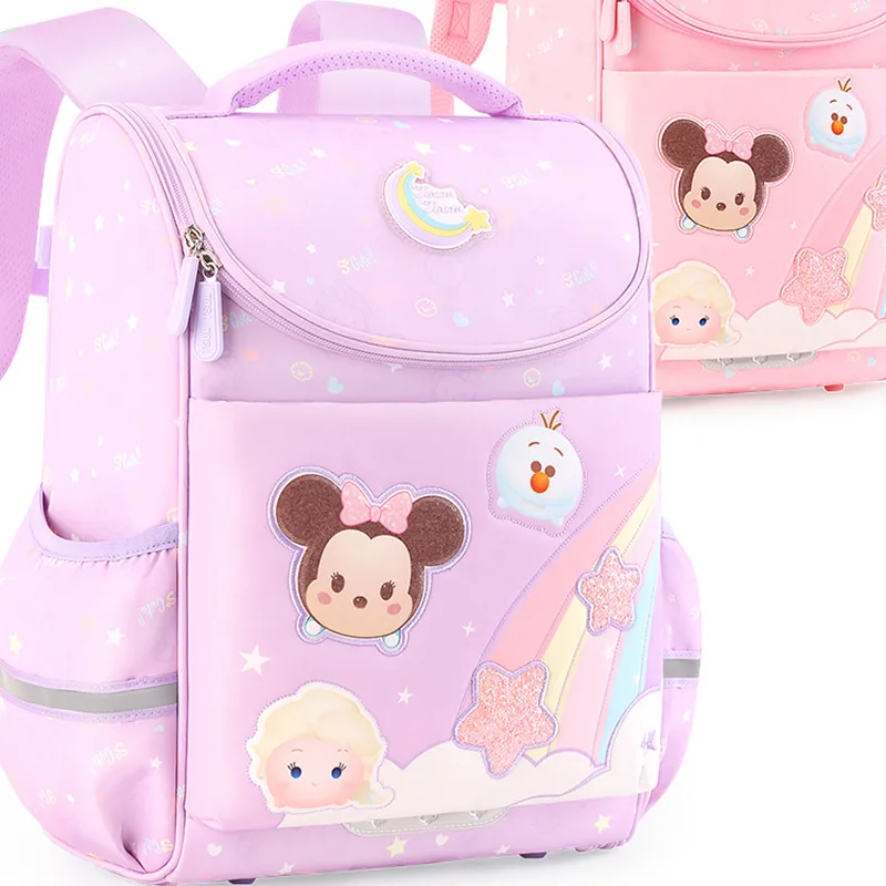 MINISO Authentic Disney Elementary School Schoolbag Girls First To Third and Fourth Grade 2023 New Loose Minnie Backpack