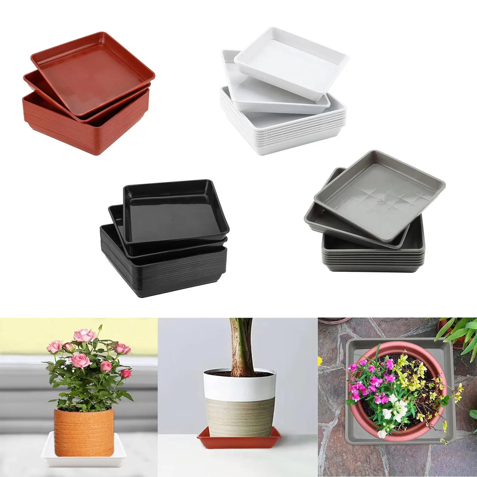 

10 Pieces Plant Trays Plant Saucers Plant Pot Saucers Flower Pot Drainage Tray