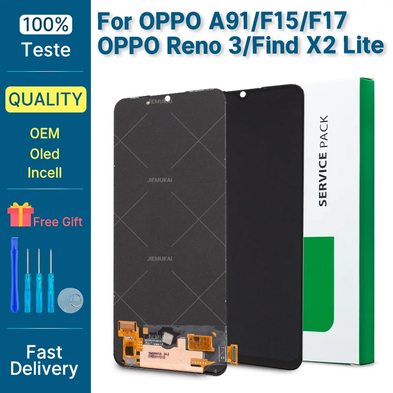 Высокое качество для OPPO A91/F15/F17, сменный преобразователь сенсорного экрана для OPPO Reno 3 OPPO Find X2 Lite, дисплей Pantalla