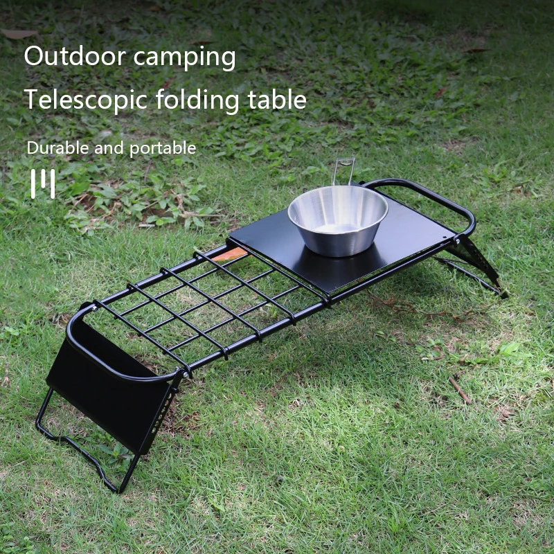 Outdoor Folding Mesh Table Black Camping Lightweight Waterproof Barbecue Table Travel Picnic Portable 캠핑테이블 Length Adjustable